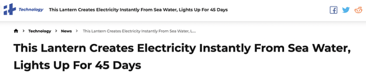 Electricity from Sea Water