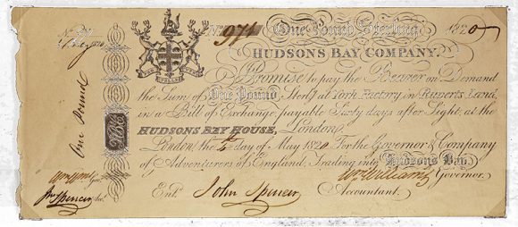 Hudson's Bay Company note