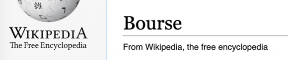 Bourse in Wikipedia