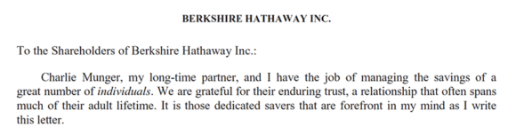 Berkshire Hathaway letter