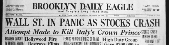 1929 stock market crash headline